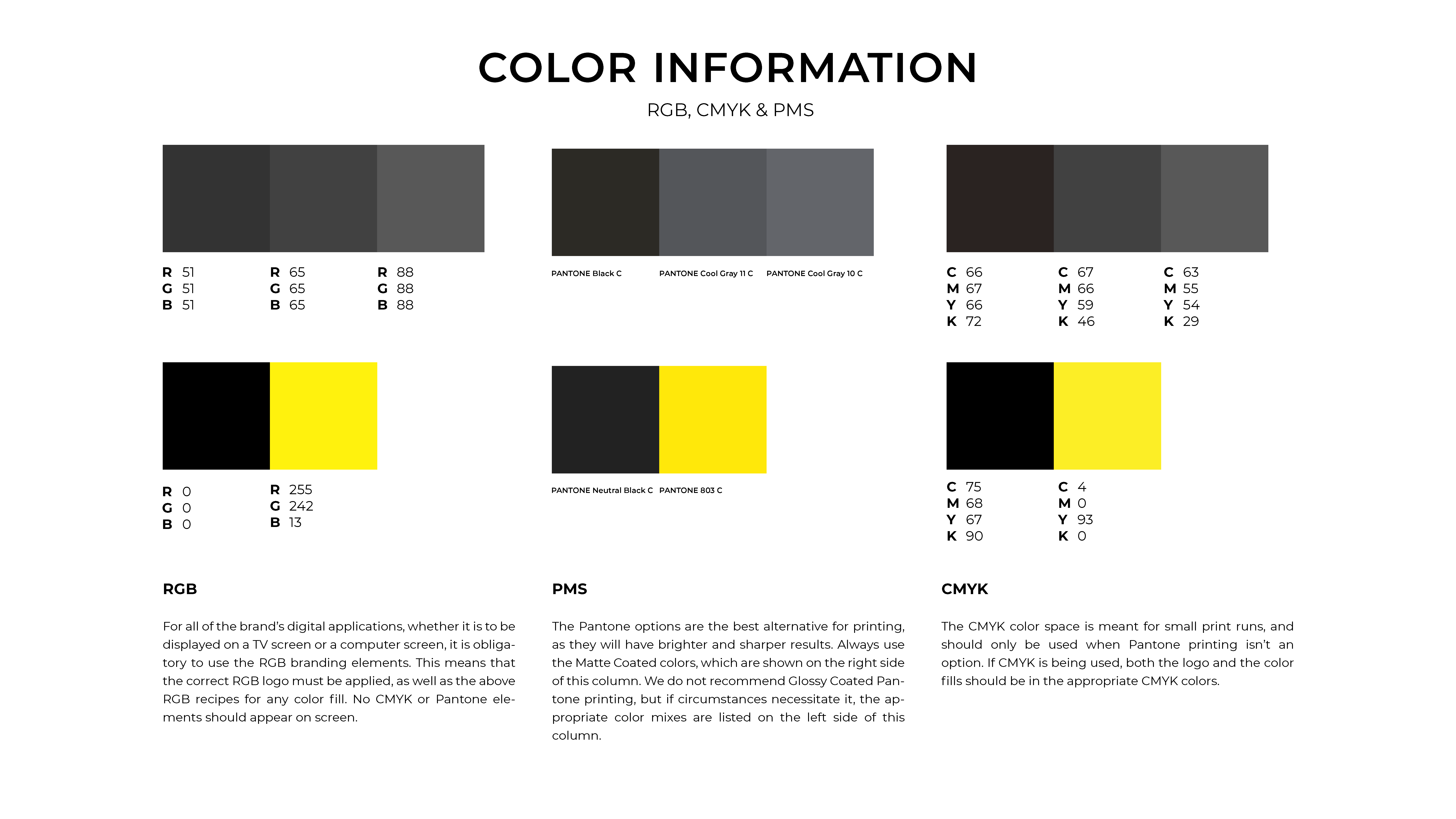 THE UNIT COLOR INFORMATION